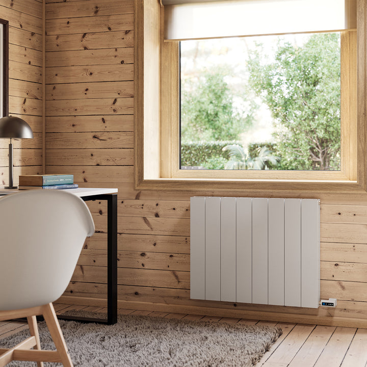 Thetford - White Horizontal Electric Radiator Double Panel H600mm x W748mm Smooth 600w Thermostatic WIFI