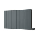 Thetford - Anthracite Horizontal Electric Radiator Double Panel H600mm x W936mm Grooved 900w Thermostatic WIFI