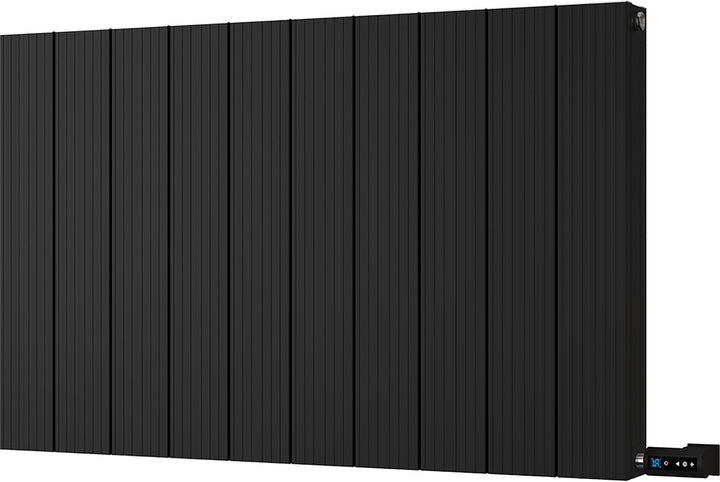 Thetford - Black Horizontal Electric Radiator H600mm x W936mm Grooved 900w Thermostatic WIFI