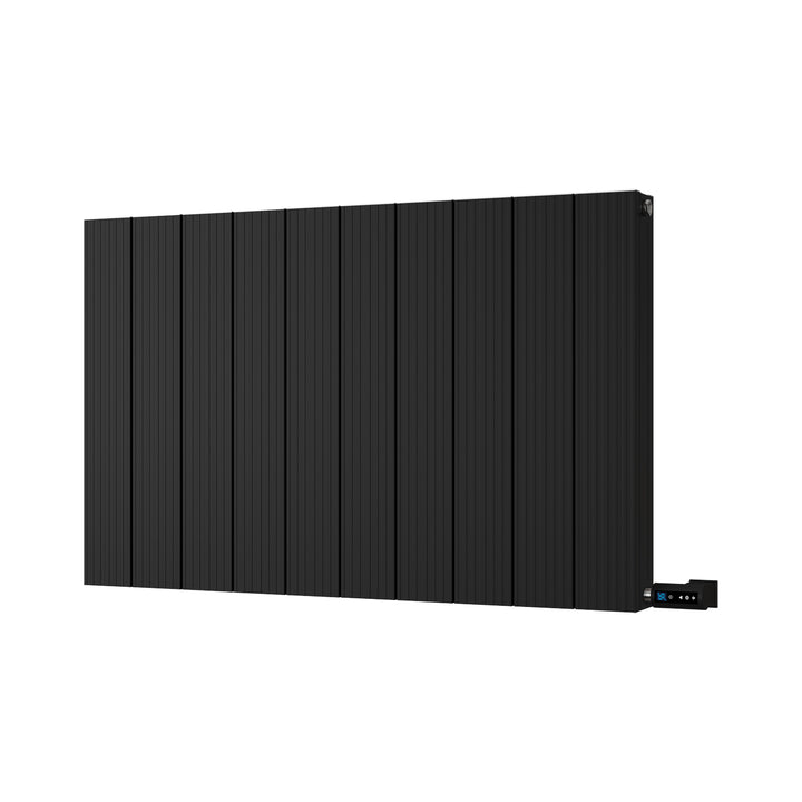Thetford - Black Horizontal Electric Radiator Double Panel H600mm x W936mm Grooved 900w Thermostatic WIFI