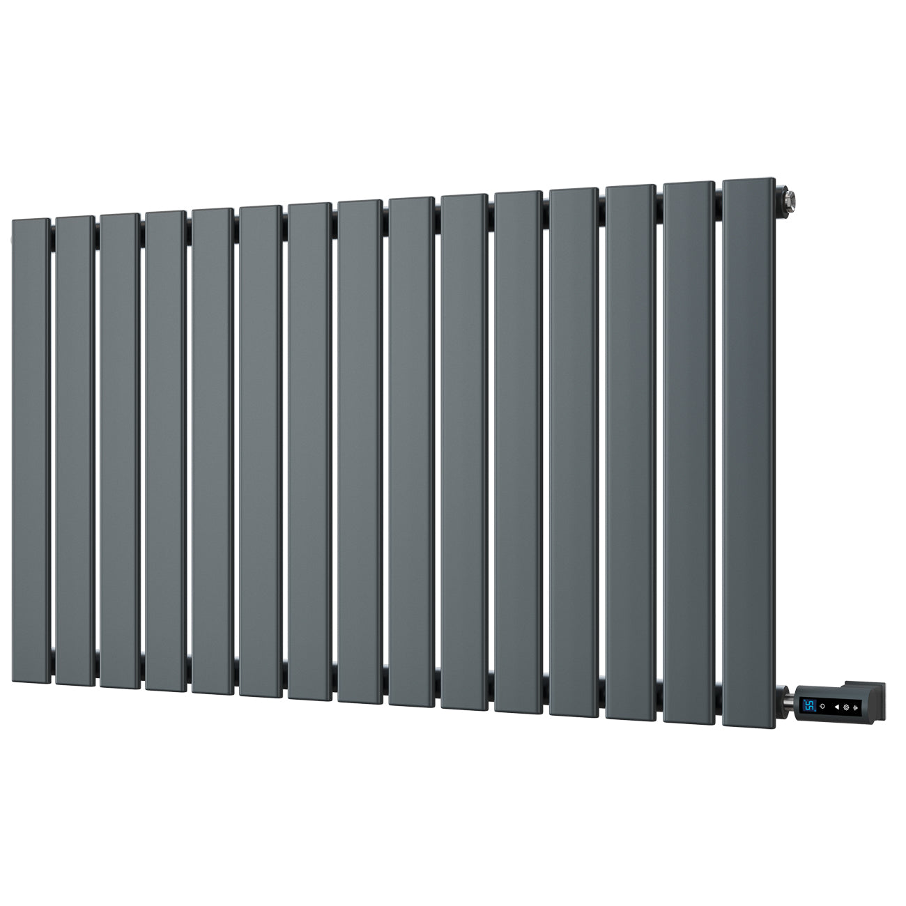Typhoon - Anthracite Horizontal Electric Radiator H600mm x W1020mm Single Panel 700w Thermostatic WIFI