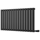 Typhoon - Black Horizontal Electric Radiator H600mm x W1020mm Single Panel 700w Thermostatic WIFI
