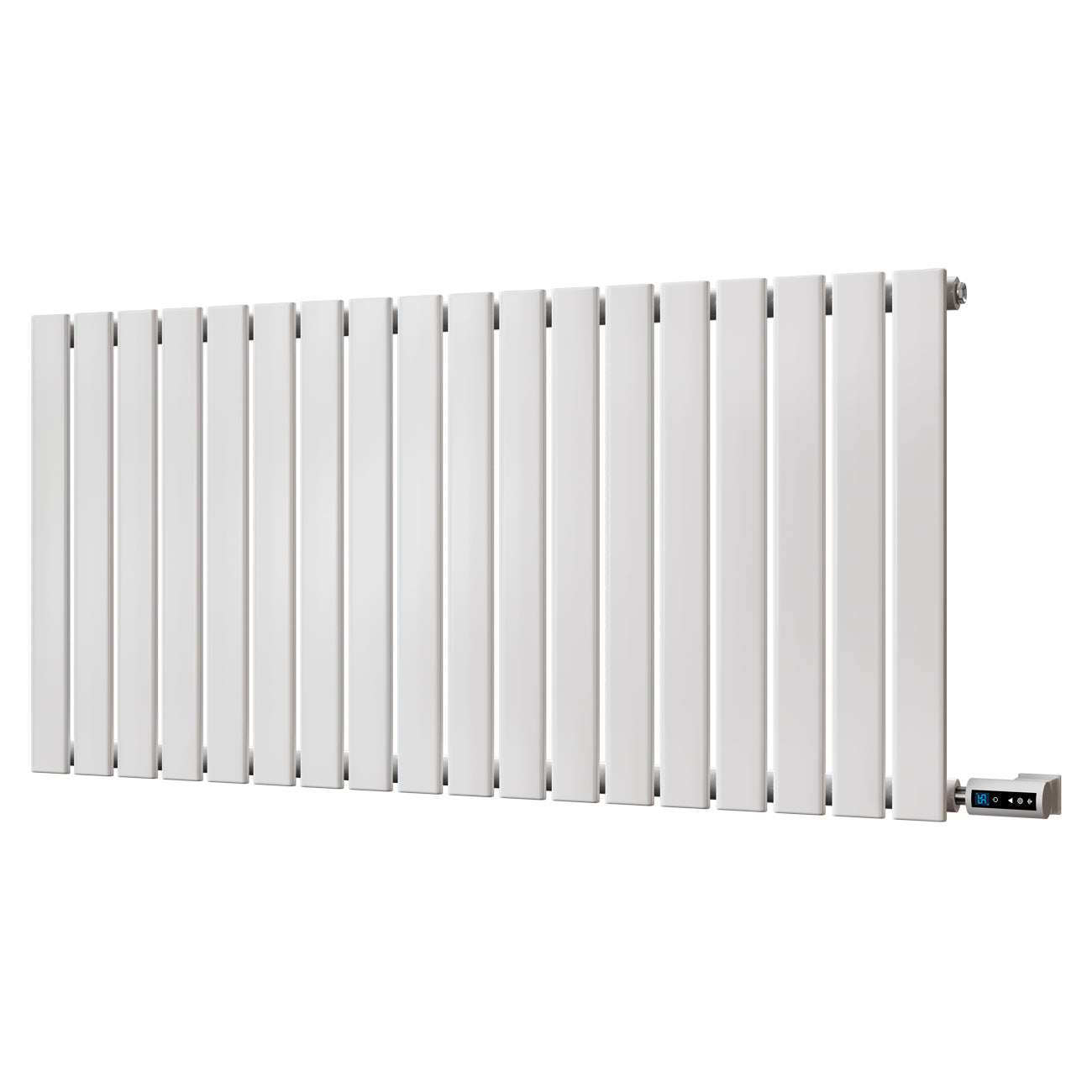 Typhoon - White Horizontal Electric Radiator H600mm x W1224mm Single Panel 900w Thermostatic WIFI - Feet Included