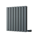 Typhoon - Anthracite Horizontal Electric Radiator H600mm x W544mm Double Panel 500w Thermostatic WIFI