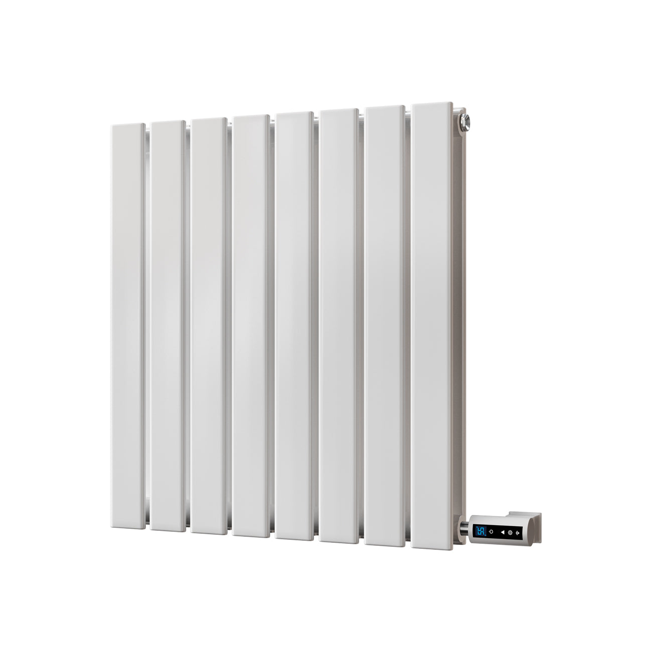 Typhoon - White Horizontal Electric Radiator H600mm x W544mm Double Panel 500w Thermostatic WIFI