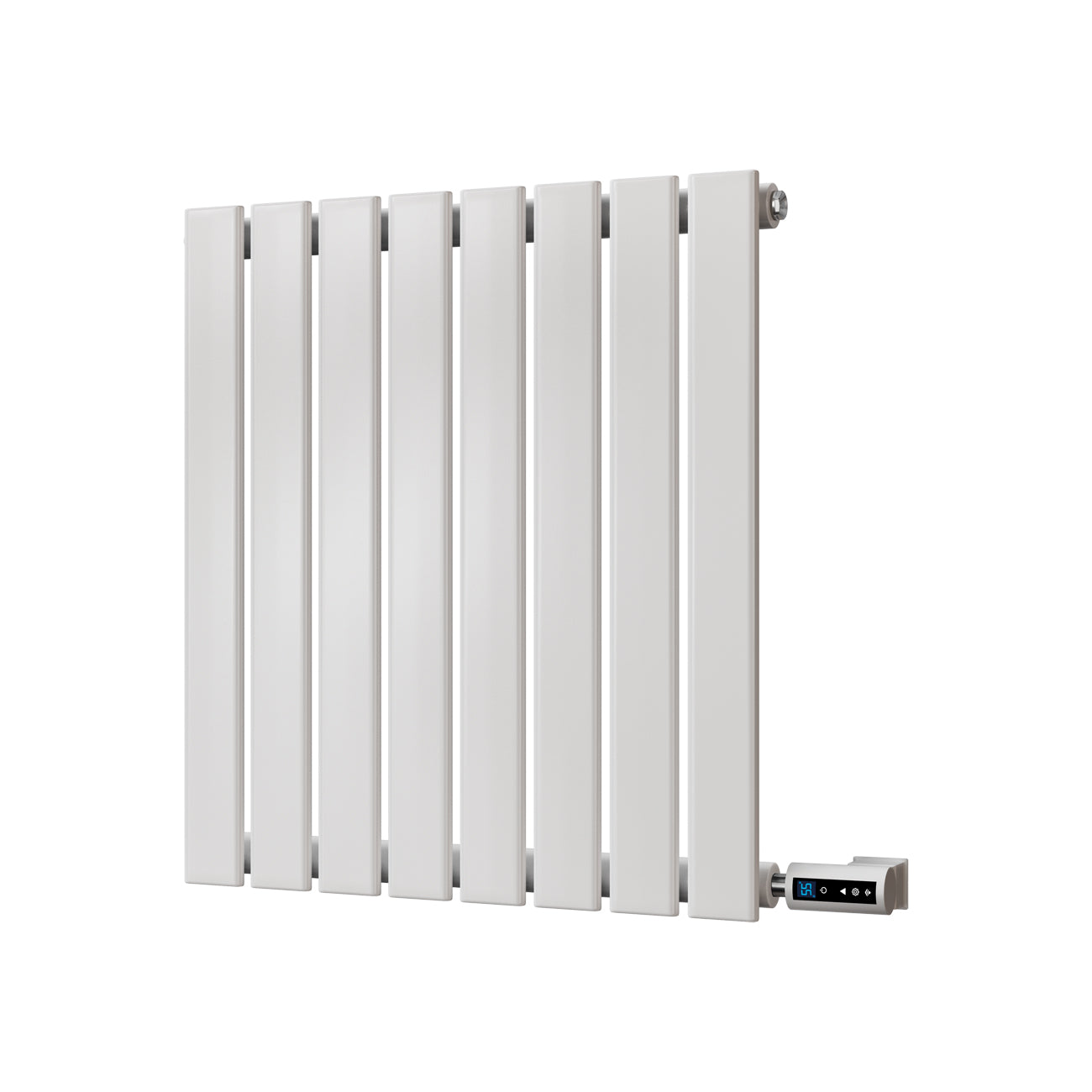 Typhoon - White Horizontal Electric Radiator H600mm x W544mm Single Panel 300w Thermostatic WIFI - Feet Included