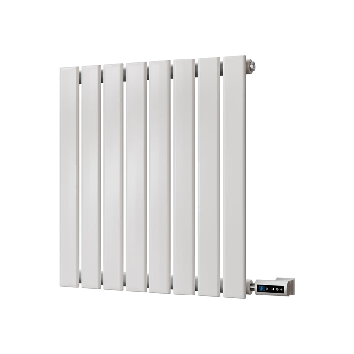 Typhoon - White Horizontal Electric Radiator H600mm x W544mm Single Panel 300w Thermostatic WIFI - Feet Included