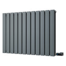 Typhoon - Anthracite Horizontal Electric Radiator H600mm x W816mm Double Panel 800w Thermostatic WIFI