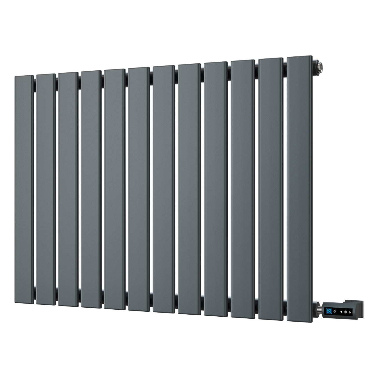Typhoon - Anthracite Horizontal Electric Radiator H600mm x W816mm Single Panel 600w Thermostatic WIFI