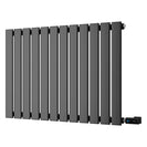 Typhoon - Black Horizontal Electric Radiator H600mm x W816mm Single Panel 600w Thermostatic WIFI - Feet Included