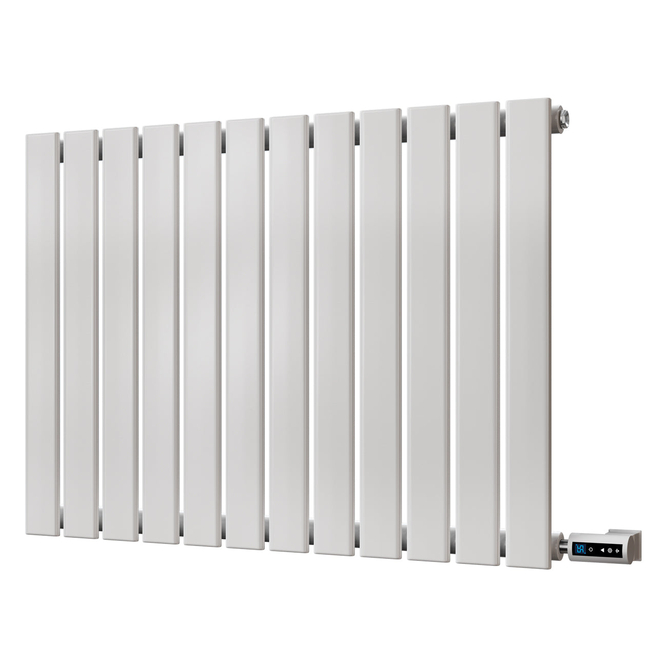 Typhoon - White Horizontal Electric Radiator H600mm x W816mm Single Panel 600w Thermostatic WIFI - Feet Included