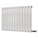 Typhoon - White Horizontal Electric Radiator H600mm x W816mm Single Panel 600w Thermostatic WIFI - Feet Included