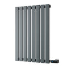 Typhoon - Anthracite Horizontal Electric Radiator H800mm x W544mm Single Panel 500w Thermostatic WIFI