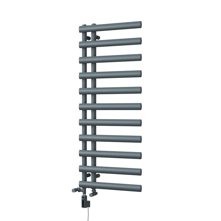 Elyan - Anthracite Dual Fuel Towel Rail H1238mm x W500mm Thermostatic WIFI