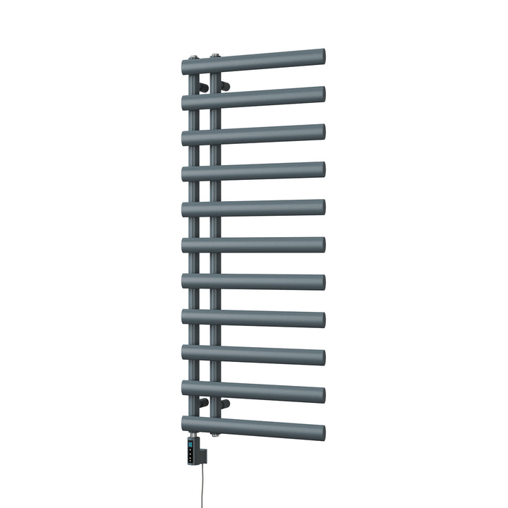 Elyan - Anthracite Electric Towel Rail H1238mm x W500mm 500w Thermostatic WIFI