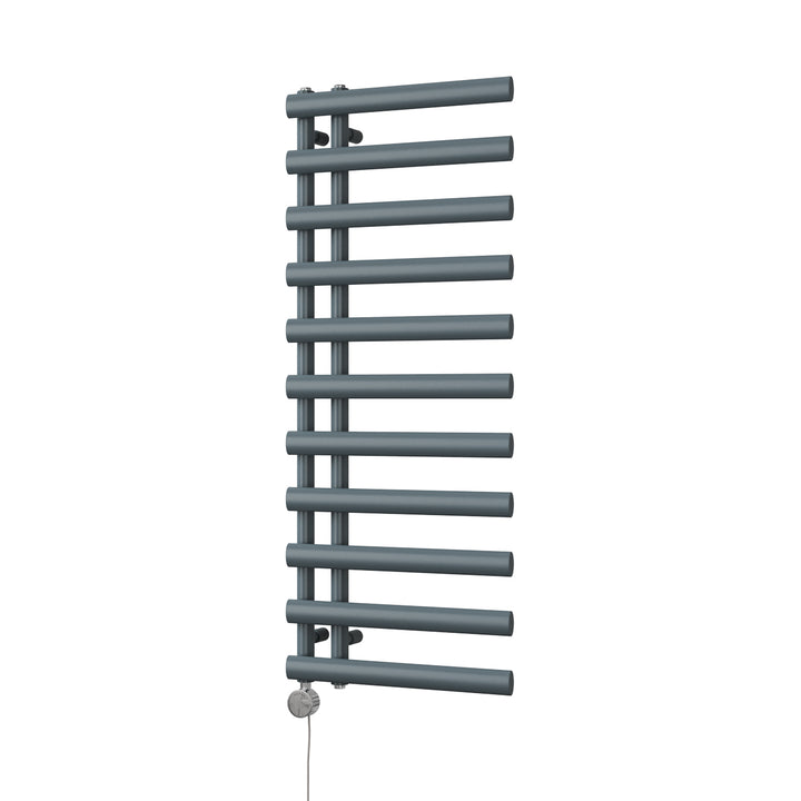 Elyan - Anthracite Electric Towel Rail H1238mm x W500mm 600w Thermostatic