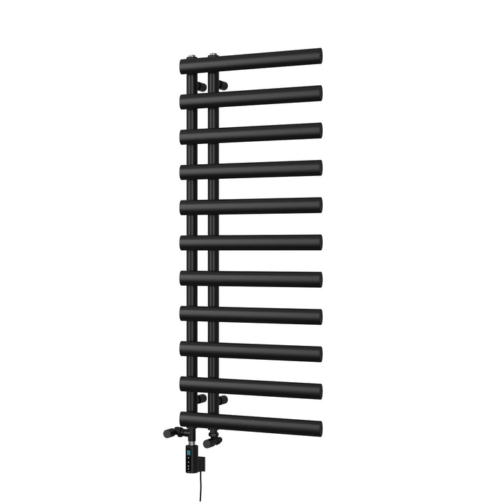 Elyan - Black Dual Fuel Towel Rail H1238mm x W500mm Thermostatic WIFI