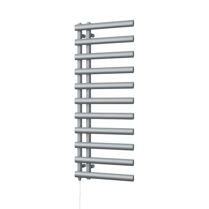 Elyan - Silver Electric Towel Rail H1238mm x W500mm 500w Standard