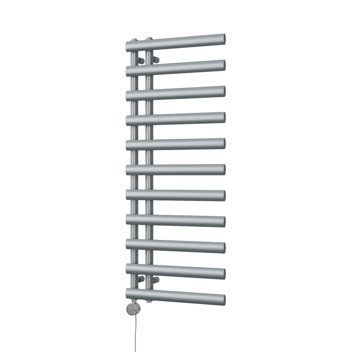 Elyan - Silver Electric Towel Rail H1238mm x W500mm 600w Thermostatic