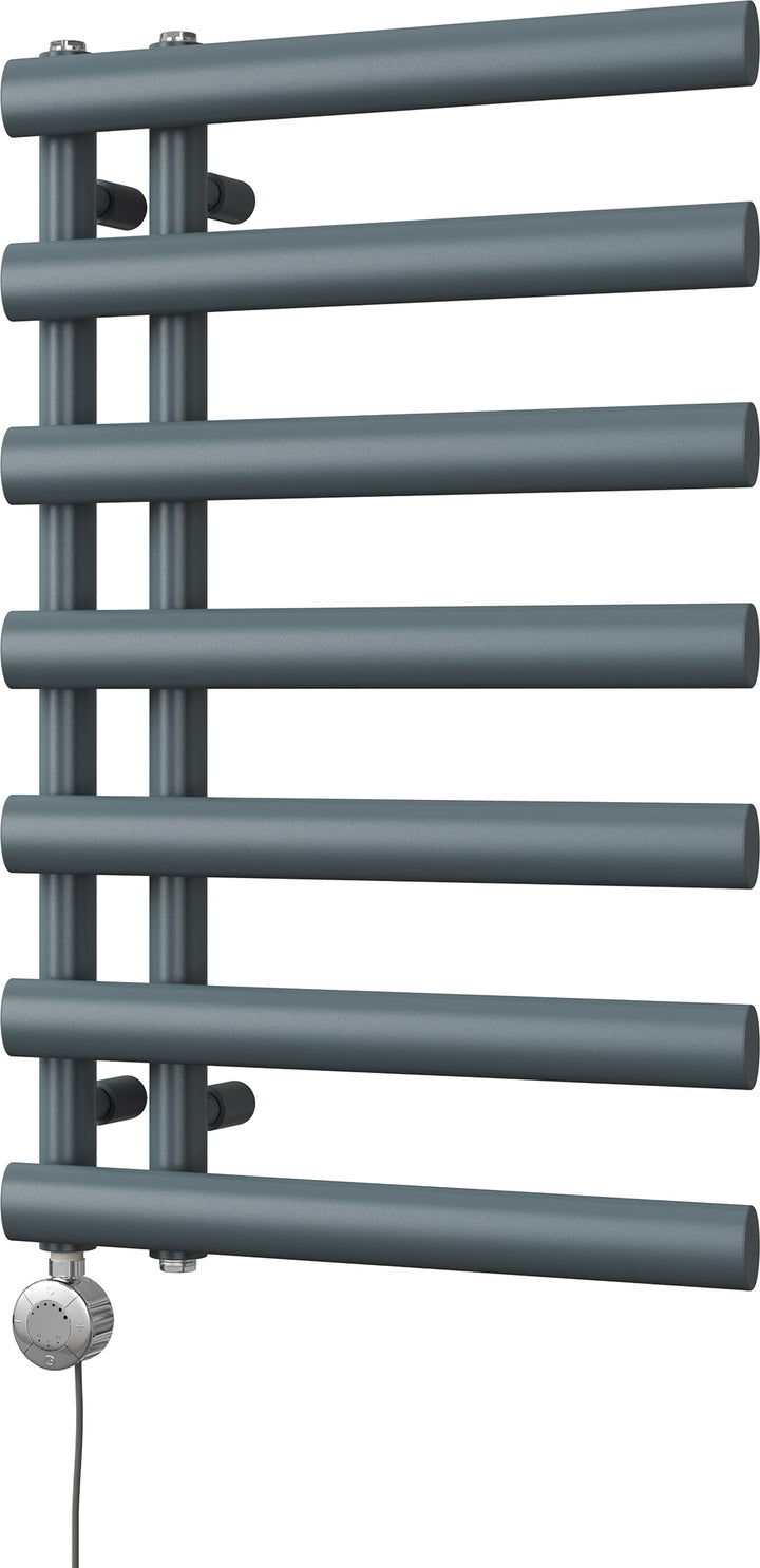 Elyan - Anthracite Electric Towel Rail H766mm x W500mm 300w Thermostatic