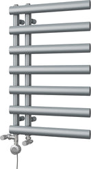 Elyan - Silver Dual Fuel Towel Rail H766mm x W500mm Thermostatic