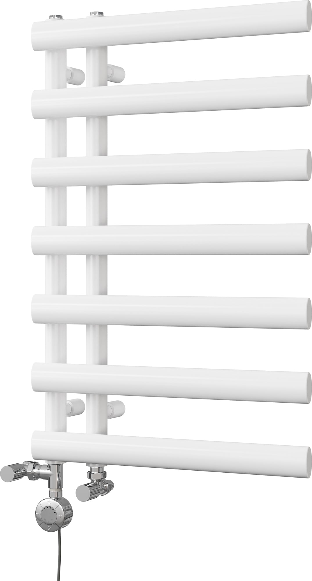 Elyan - White Dual Fuel Towel Rail H766mm x W500mm Thermostatic