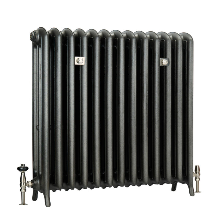 Emmeline III - Ceramic White Cast Iron Column Radiator H870mm x W363mm 3 Column - Floor Standing