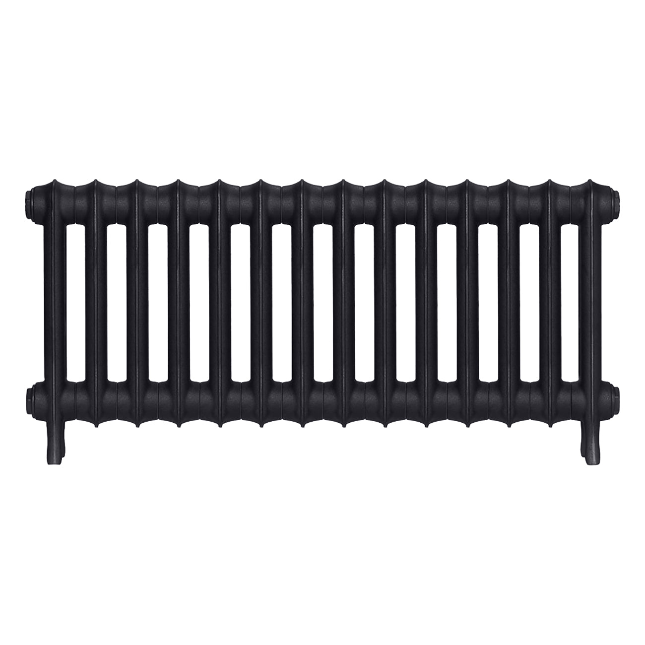 Emmeline I - Astral Grey Dark Cast Iron Column Radiator H407mm x W961mm 1 Column - Wall Hung