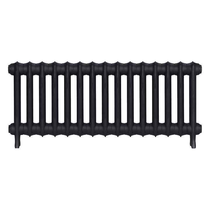 Emmeline I - Astral Grey Dark Cast Iron Column Radiator H407mm x W1028mm 1 Column - Wall Hung