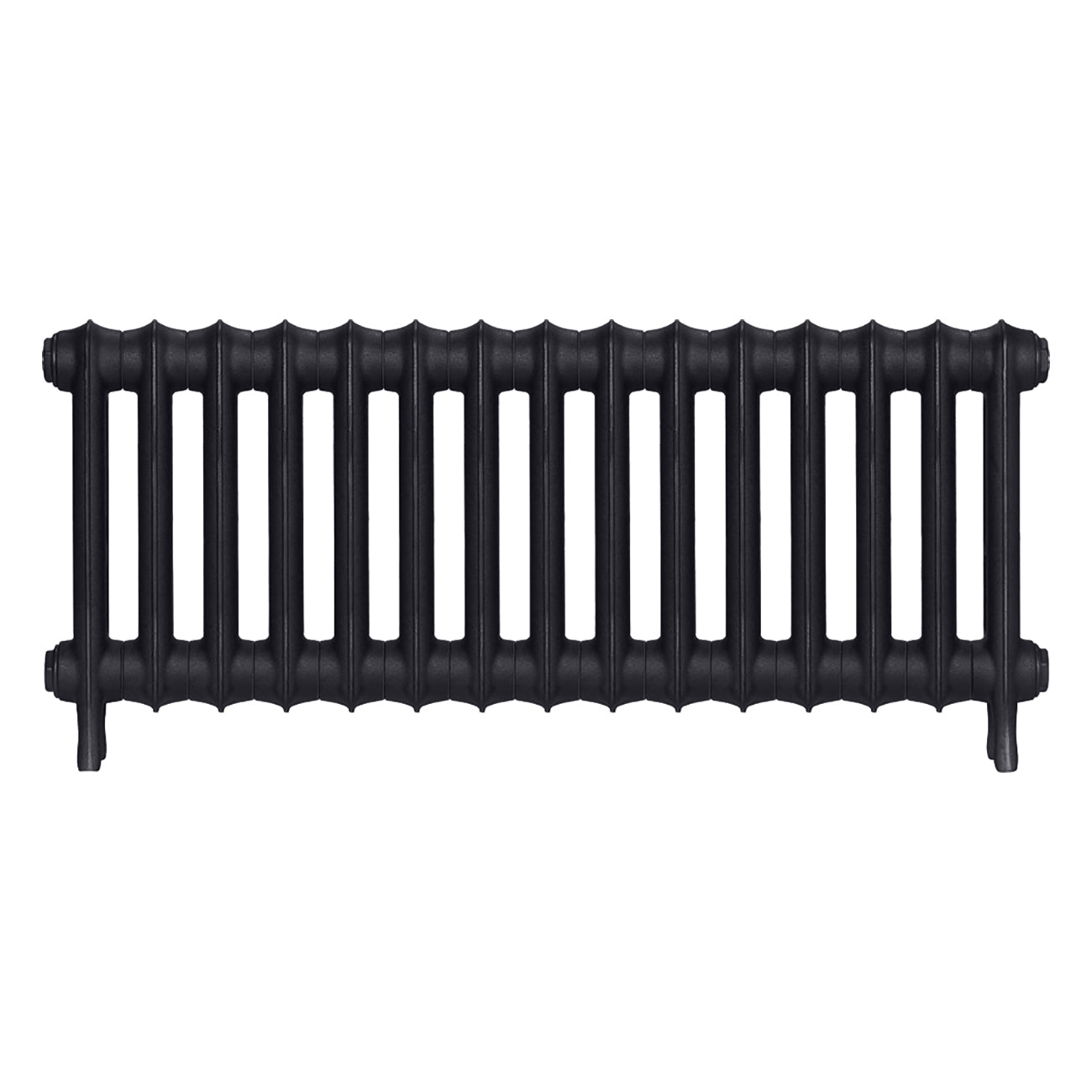 Emmeline II - Astral Grey Dark Cast Iron Column Radiator H413mm x W1028mm 2 Column - Wall Hung