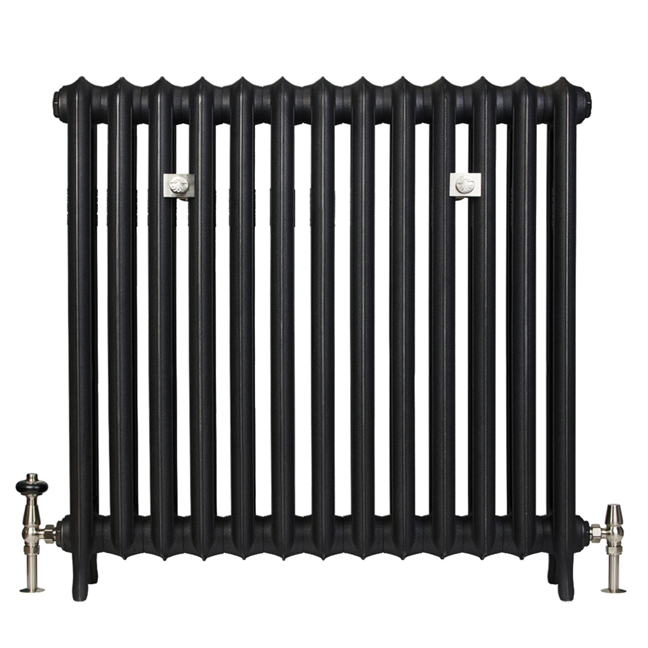 Emmeline II - Astral Grey Dark Cast Iron Column Radiator H870mm x W296mm 2 Column - Floor Standing