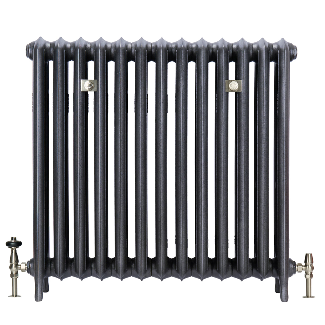 Emmeline III - Astral Grey Mid Cast Iron Column Radiator H870mm x W296mm 3 Column - Floor Standing