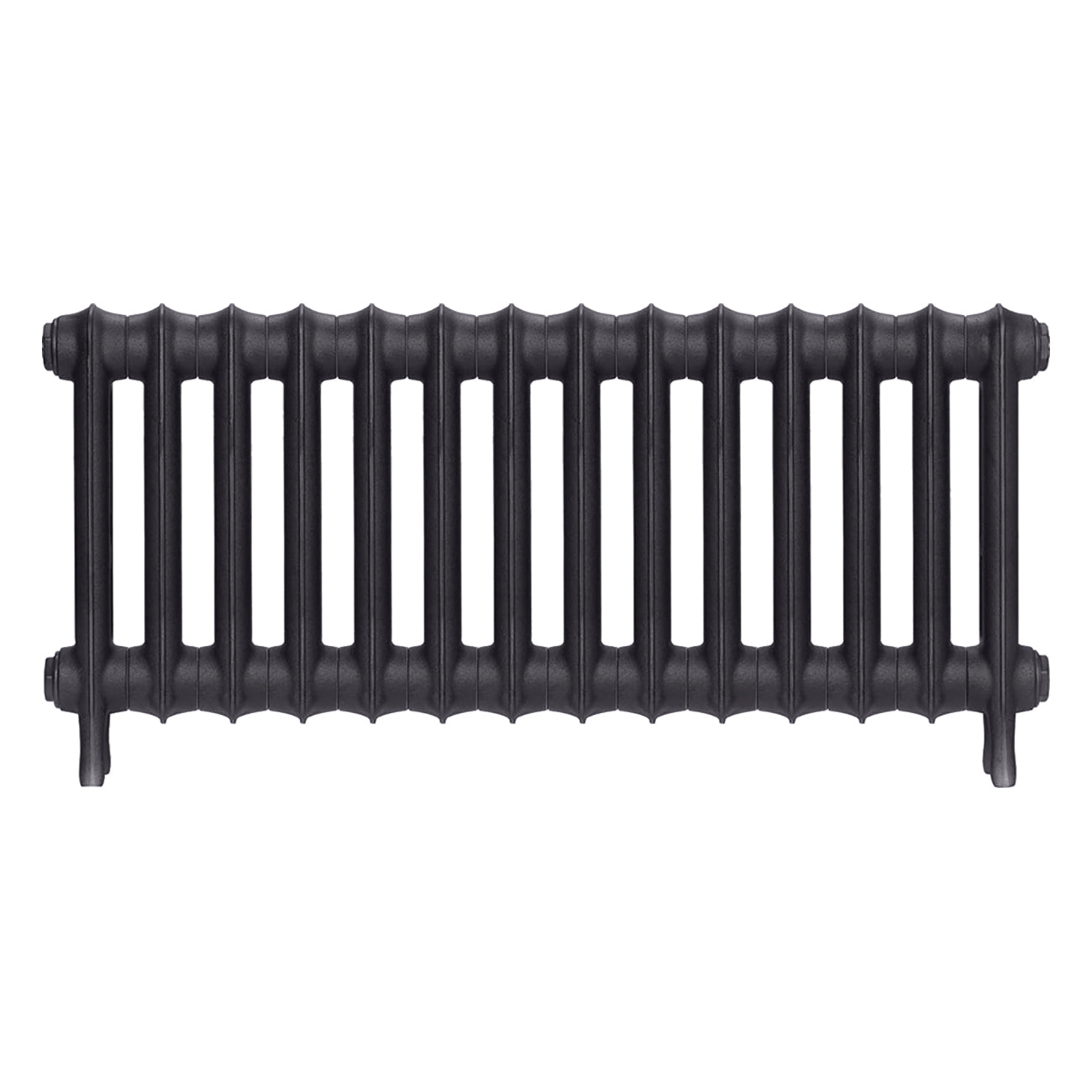 Emmeline I - Black Iron Cast Iron Column Radiator H407mm x W961mm 1 Column - Wall Hung