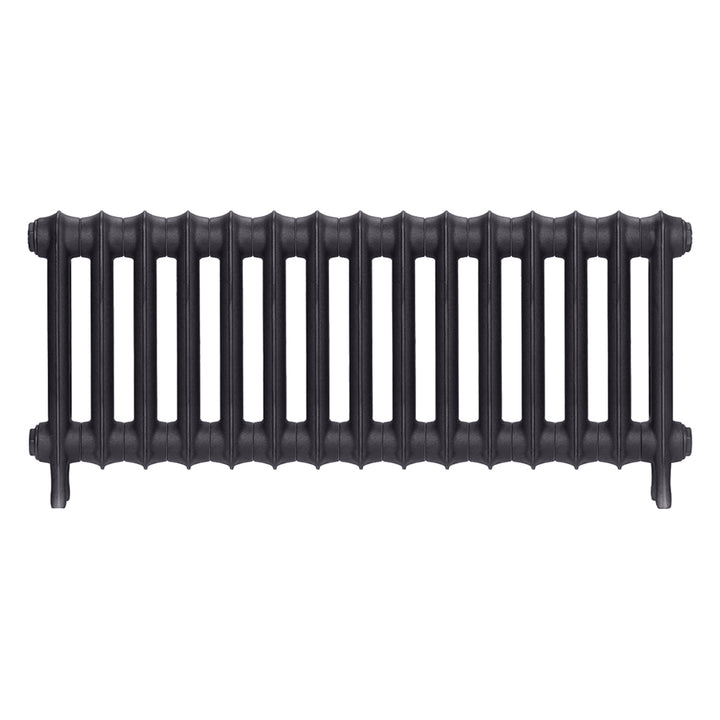 Emmeline I - Black Iron Cast Iron Column Radiator H407mm x W1028mm 1 Column - Wall Hung