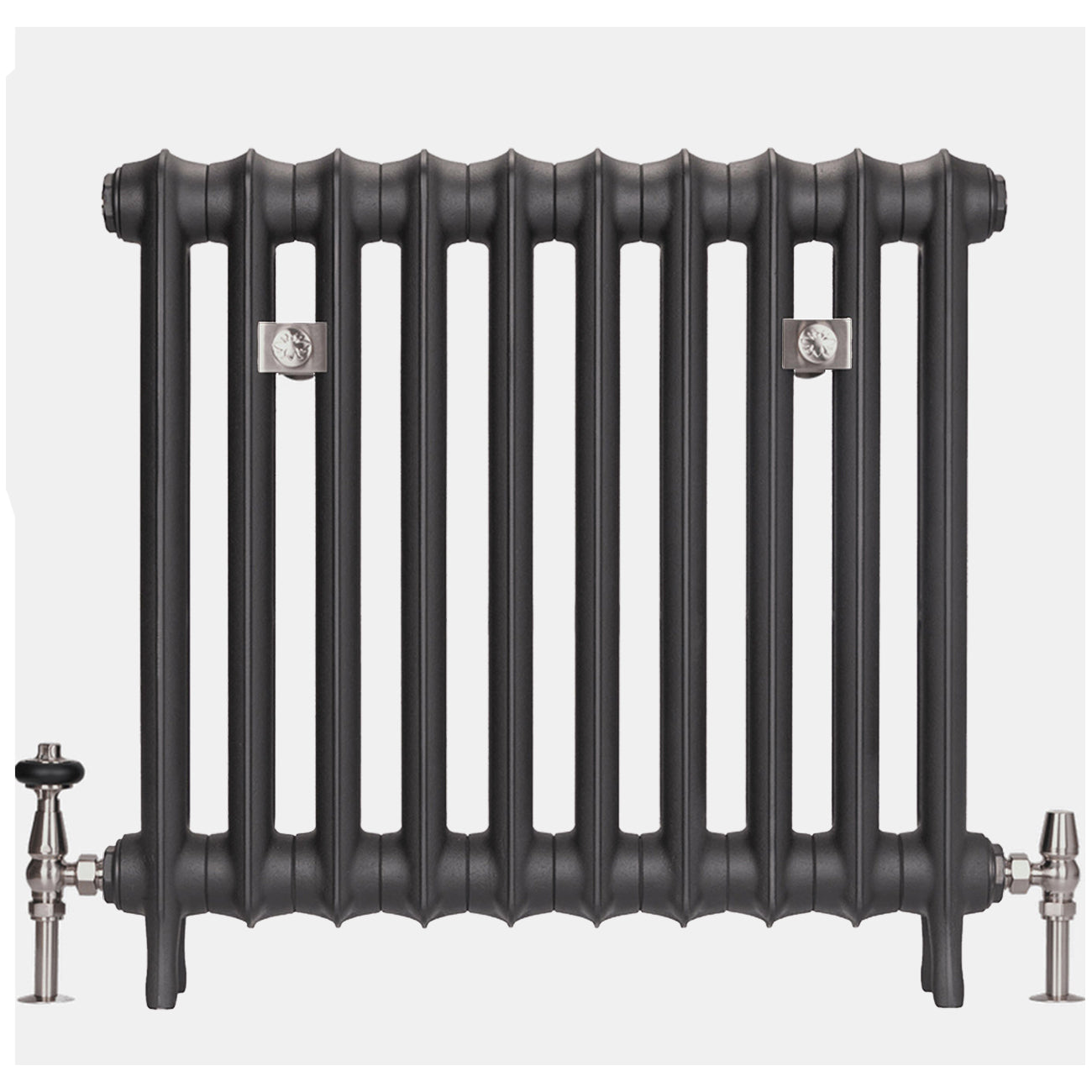Emmeline I - Black Iron Cast Iron Column Radiator H665mm x W496mm 1 Column - Floor Standing