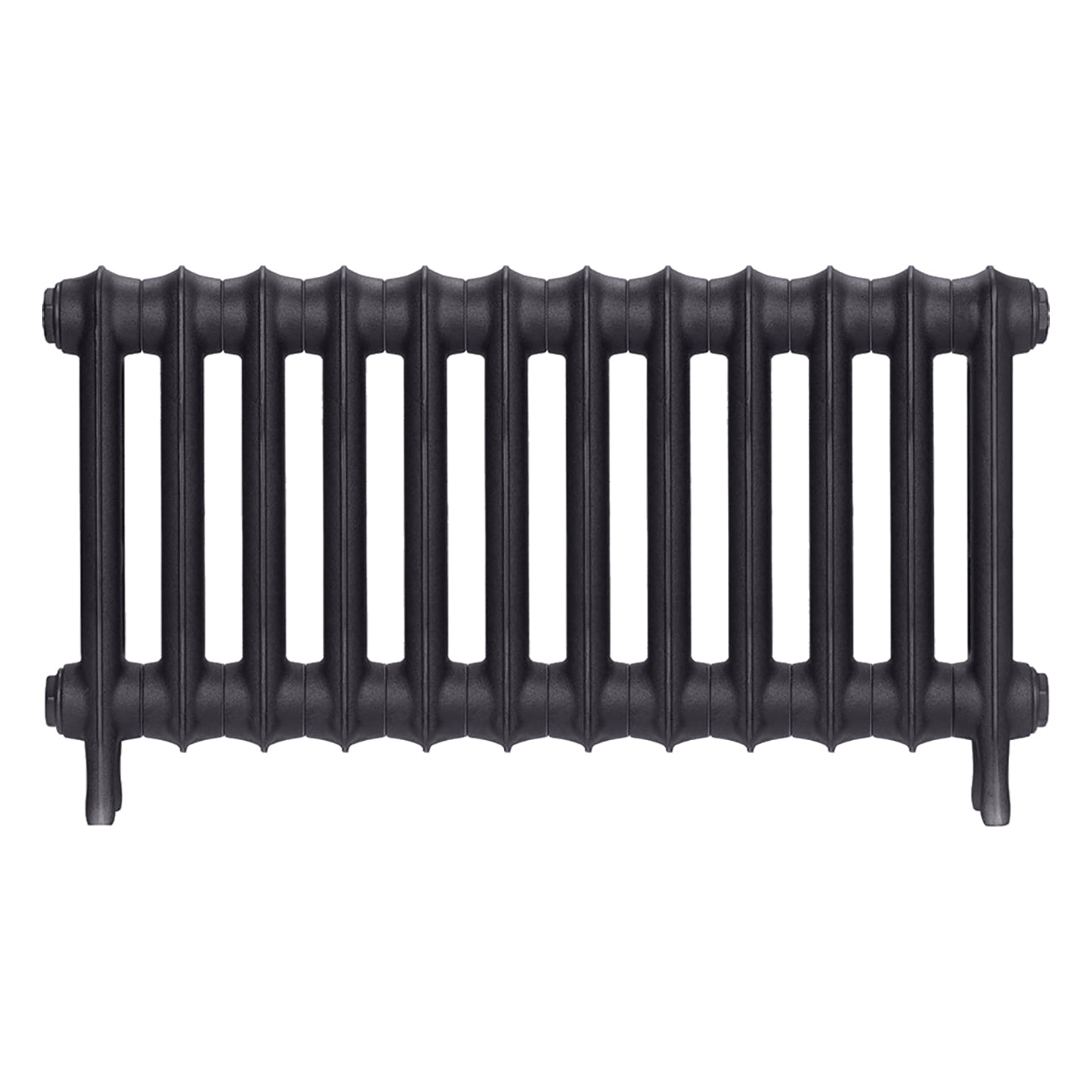 Emmeline II - Black Iron Cast Iron Column Radiator H413mm x W828mm 2 Column - Wall Hung