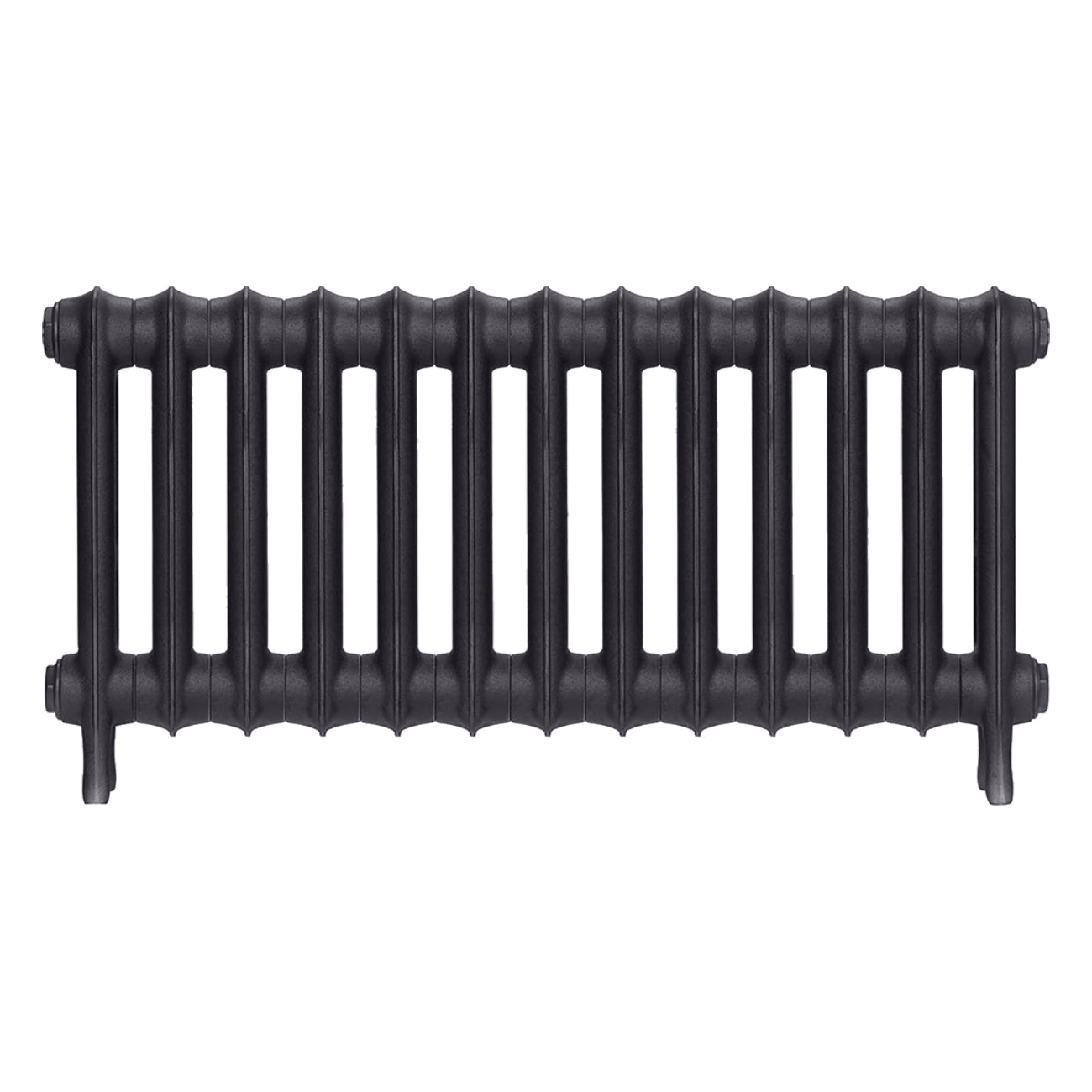 Emmeline II - Black Iron Cast Iron Column Radiator H413mm x W895mm 2 Column - Wall Hung