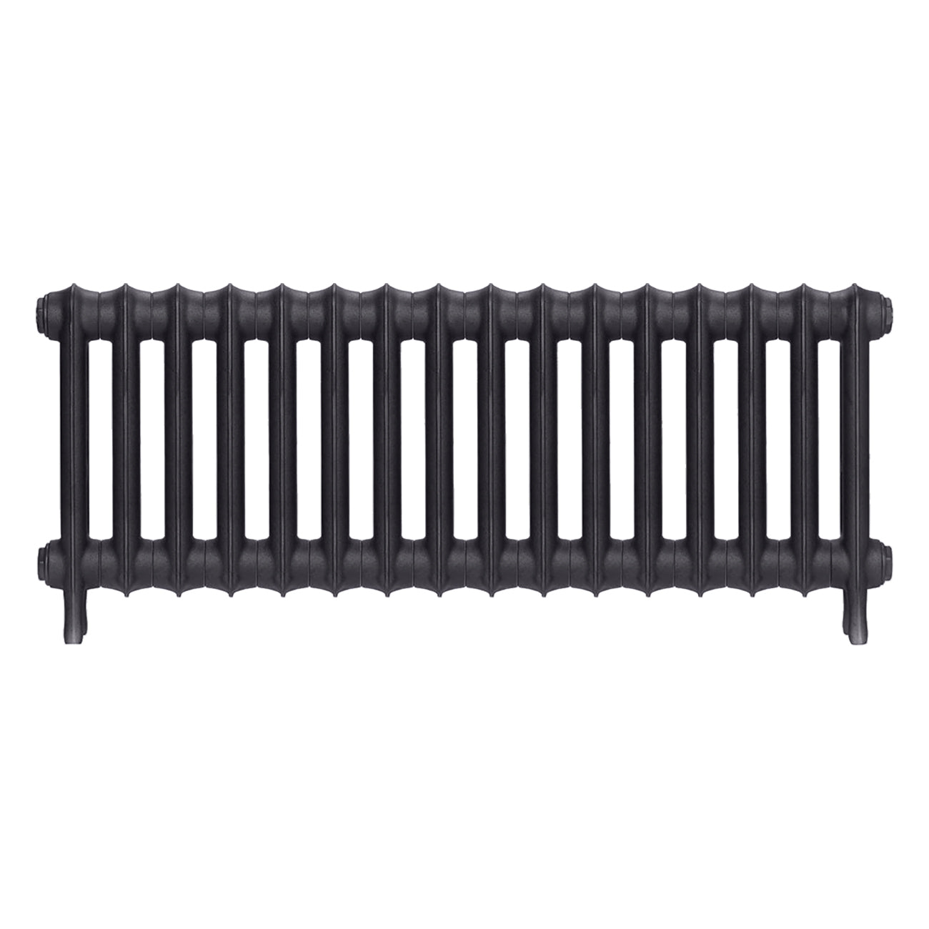 Emmeline II - Black Iron Cast Iron Column Radiator H413mm x W1094mm 2 Column - Wall Hung