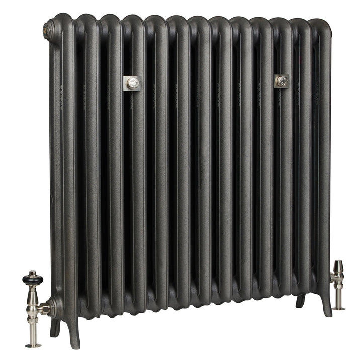 Emmeline II - Ceramic White Cast Iron Column Radiator H870mm x W629mm 2 Column - Floor Standing
