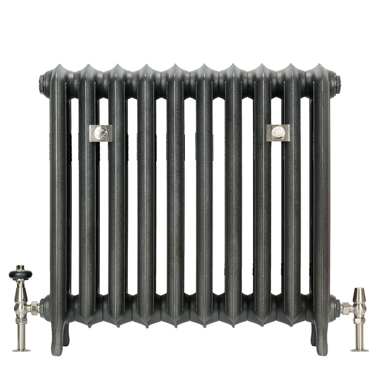 Emmeline III - Black Iron Cast Iron Column Radiator H670mm x W496mm 3 Column - Floor Standing