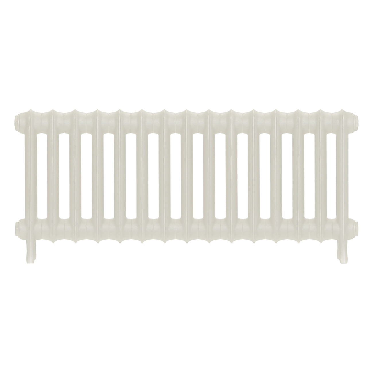 Emmeline II - Chalk White Cast Iron Column Radiator H413mm x W1028mm 2 Column - Wall Hung