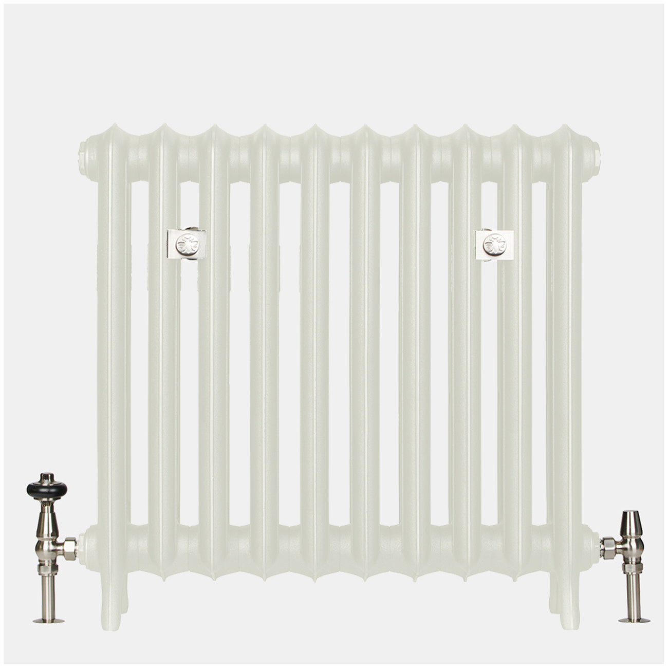 Emmeline II - Chalk White Cast Iron Column Radiator H670mm x W562mm 2 Column - Floor Standing