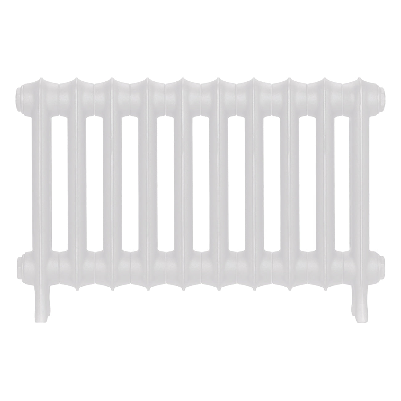Emmeline II - Ceramic White Cast Iron Column Radiator H413mm x W695mm 2 Column - Wall Hung