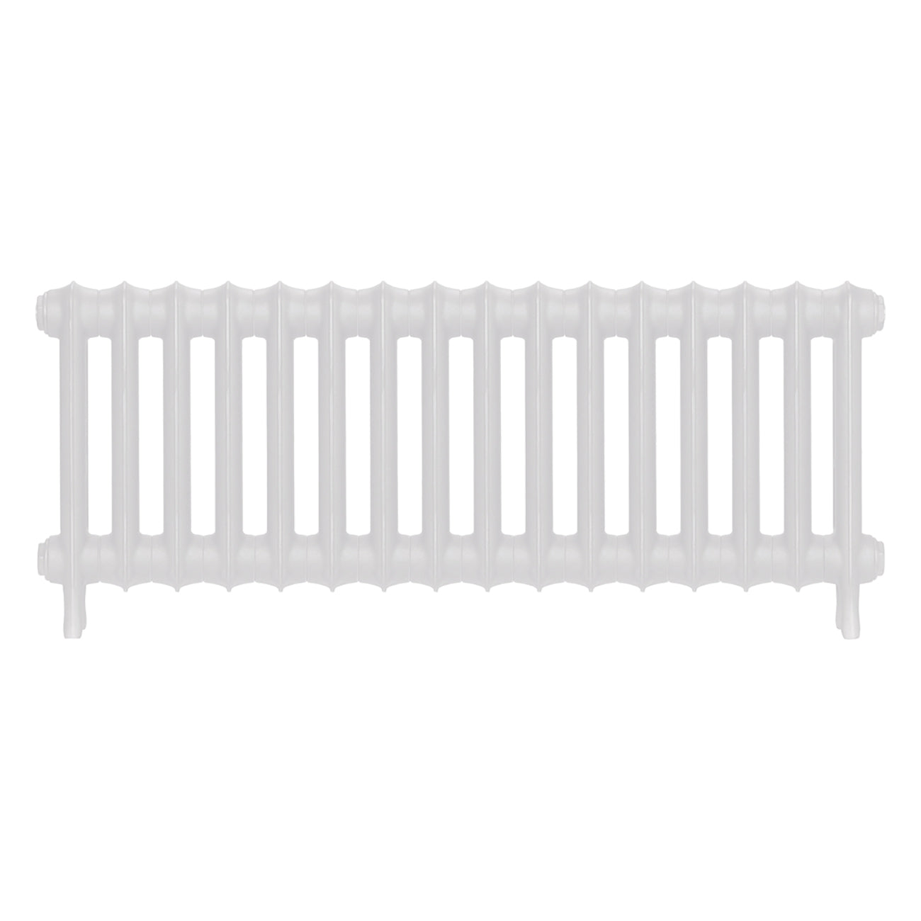 Emmeline II - Ceramic White Cast Iron Column Radiator H413mm x W1094mm 2 Column - Wall Hung