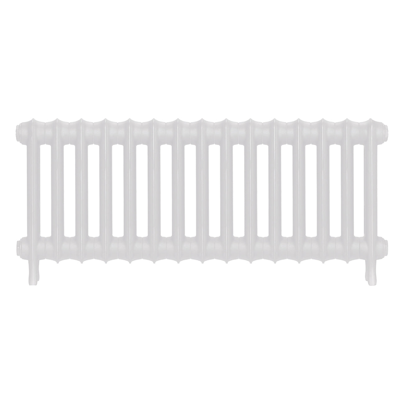 Emmeline III - Ceramic White Cast Iron Column Radiator H416mm x W1028mm 3 Column - Wall Hung