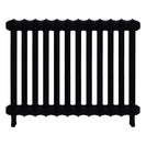 Emmeline I - Matt Black Cast Iron Column Radiator H607mm x W828mm 1 Column - Wall Hung