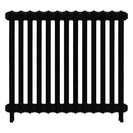 Emmeline I - Matt Black Cast Iron Column Radiator H807mm x W895mm 1 Column - Wall Hung