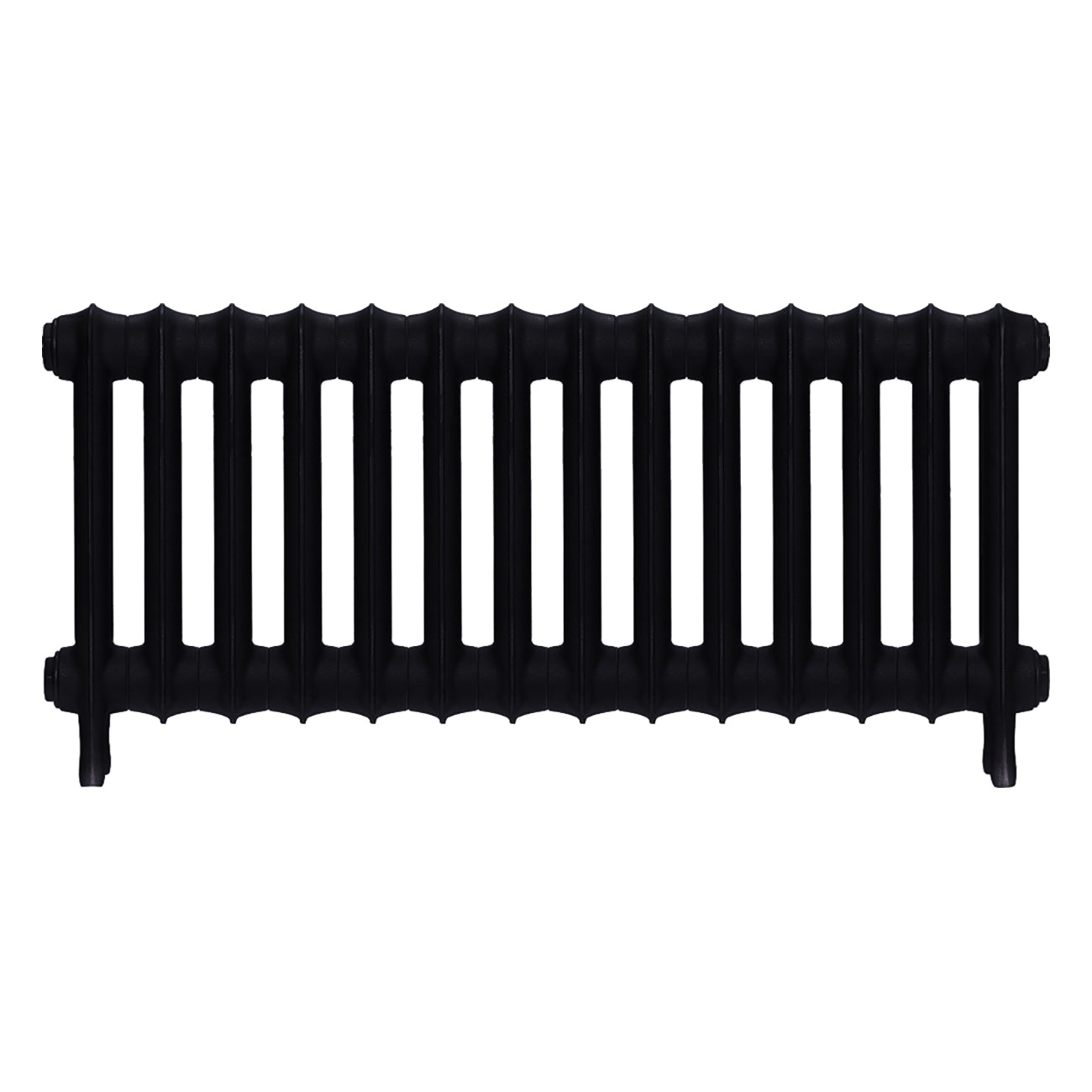 Emmeline I - Matt Black Cast Iron Column Radiator H407mm x W961mm 1 Column - Wall Hung