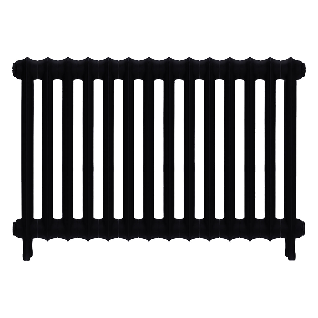 Emmeline I - Matt Black Cast Iron Column Radiator H607mm x W961mm 1 Column - Wall Hung
