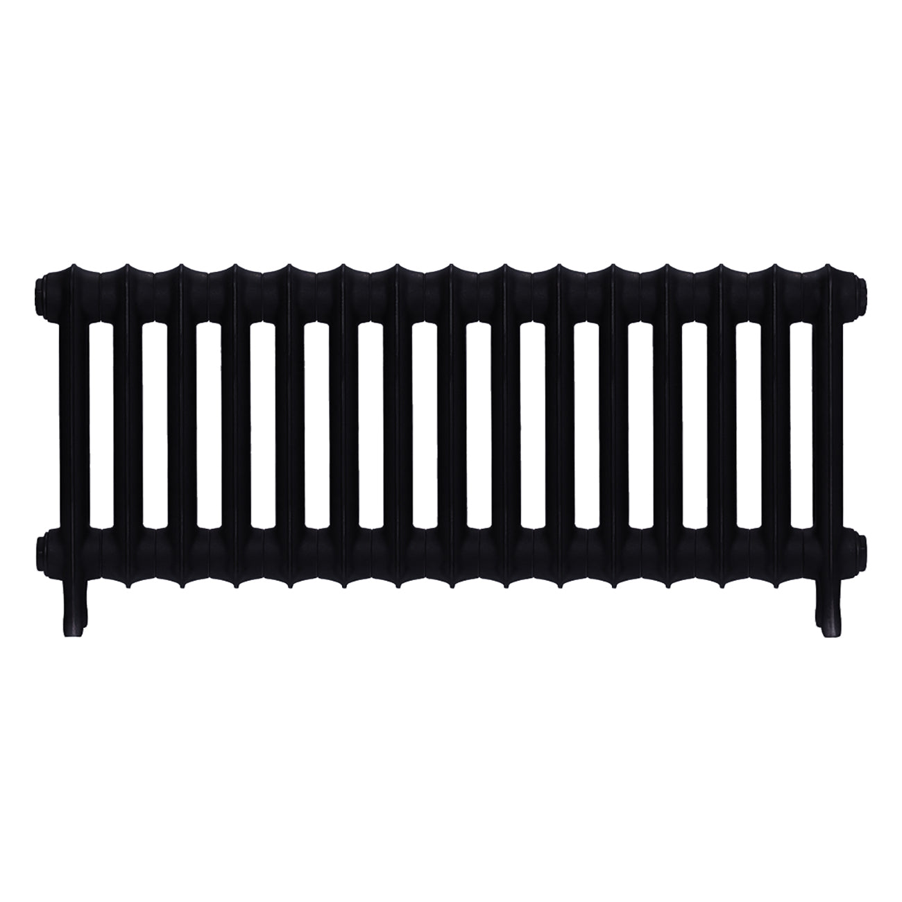 Emmeline I - Matt Black Cast Iron Column Radiator H407mm x W1028mm 1 Column - Wall Hung
